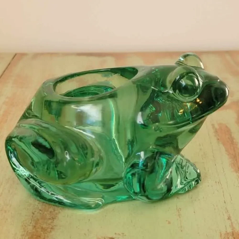 Indiana Glass Green Glass Frog Votive Holder 🐸